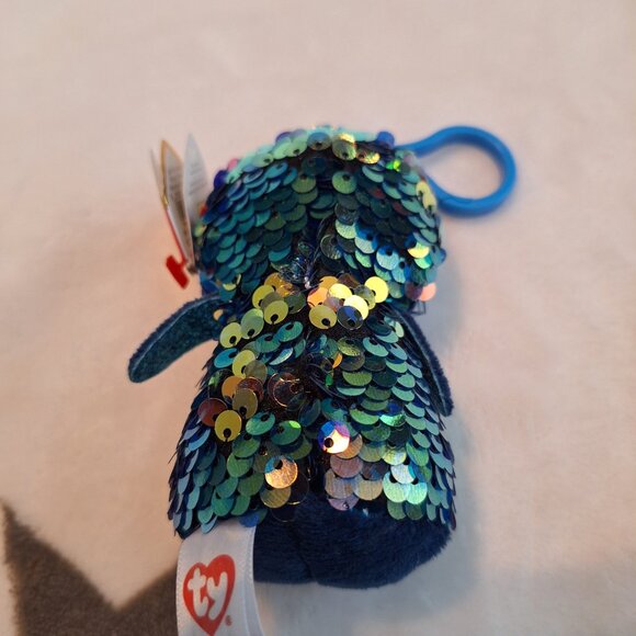 2019 TY Flippables Sequin‎ PAYTON Penguin Beanie Boo Key Clip Plush Limited NWT - Picture 3 of 6